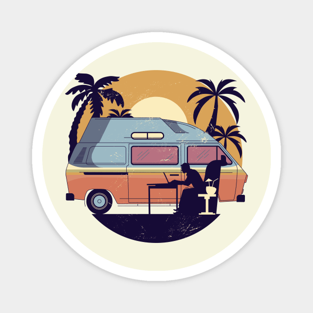 Camper Sunset Magnet by Urban_Vintage